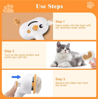 PawSteam - Advanced Pet Steam Brush for Dogs & Cats – Hair Removal, Fur Softening & Grooming Comb