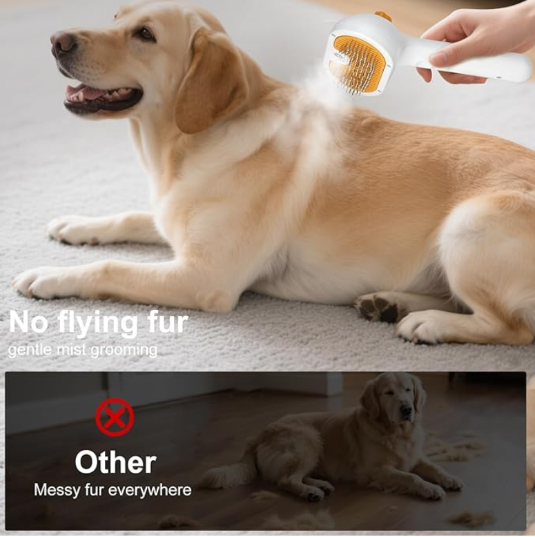 PawSteam - Advanced Pet Steam Brush for Dogs & Cats – Hair Removal, Fur Softening & Grooming Comb