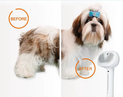 Pet Steam Brush for Dog & Cat - 3-in-1 Steam Brush for Shedding & Hair Removal - Self Cleaning Spray Comb